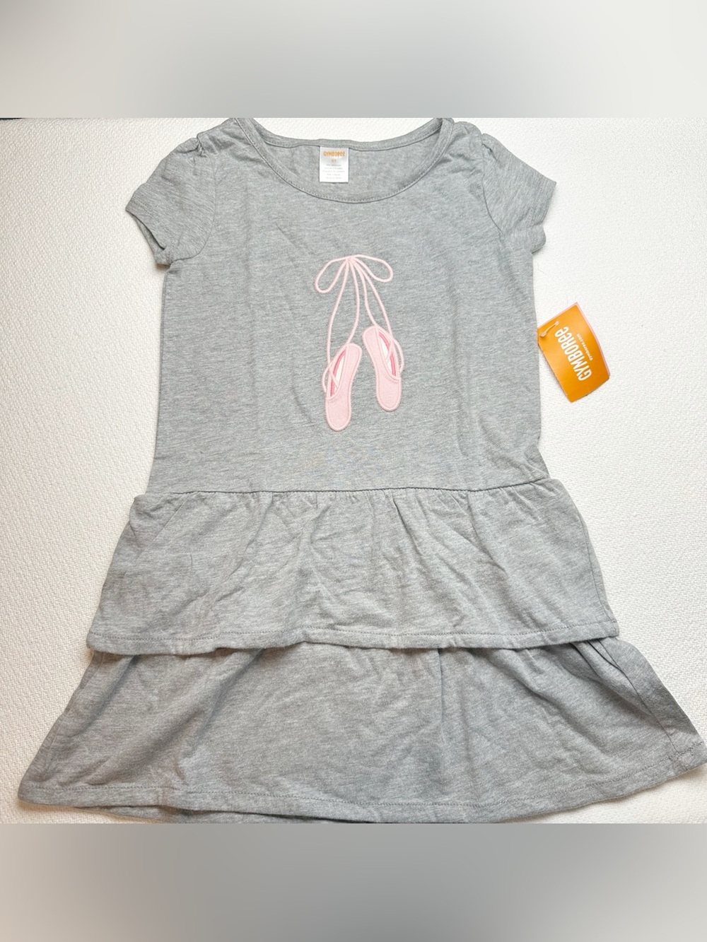 Gymboree Gray dress with Pink Ballet Slipper Applique